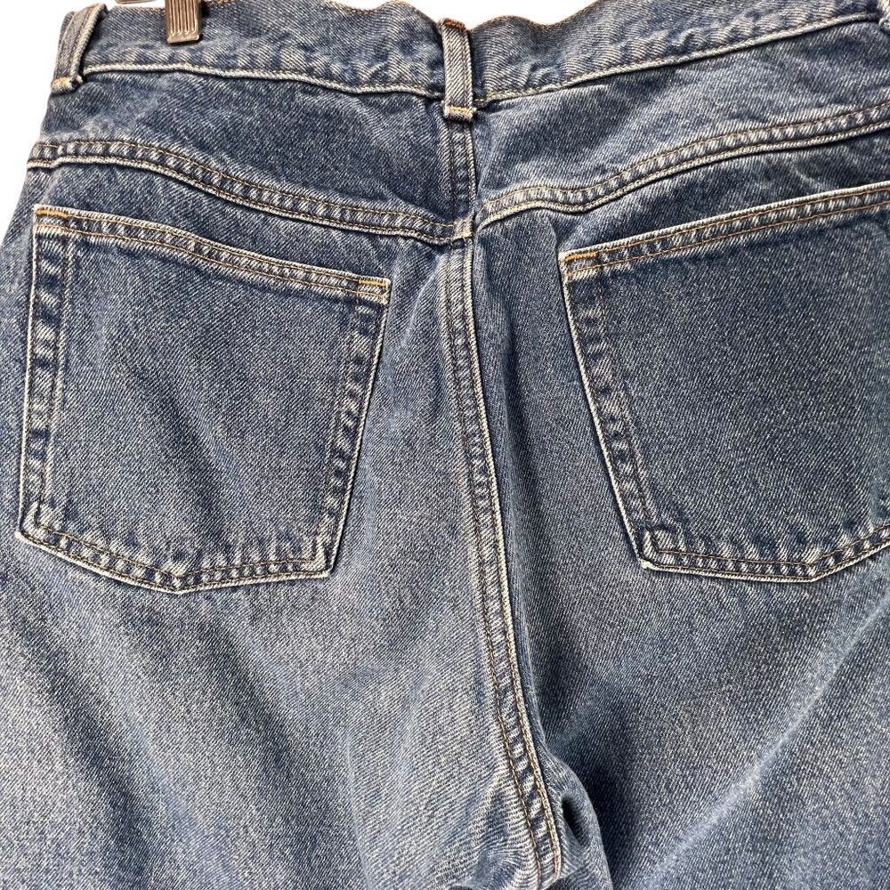 LL Bean Womens Blue Jeans Plaid Lined 14 MT Plaid Lined Original Fit Work Wear - Picture 3 of 14